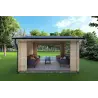 Gartenpavillon aus Holz STELLA 4x3, 68mm, Rückansicht