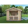 Gartenpavillon aus Holz STELLA 4x3, 68mm, linke Seite