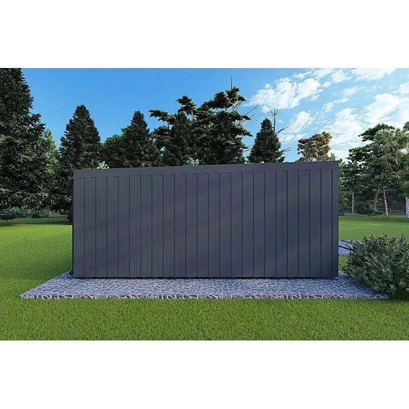 Mobilheime VISION 2 mit Veranda 8x6 60/100/30/40 mm, linke Seite Farbe Anthrazit