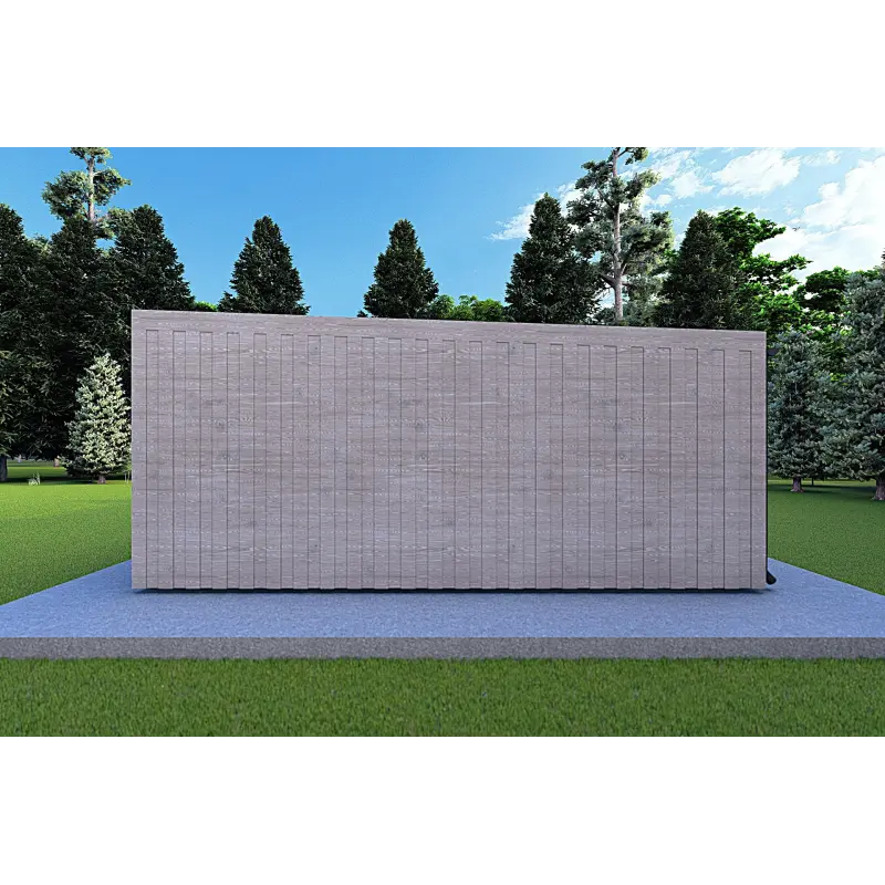 Mobilheime VISION 2 mit Veranda 8x6 60/100/30/40 mm, rechte Seite Farbe Holzgrau