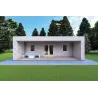 Mobilheime VISION 2 mit Veranda 8x6 60/100/30/40 mm, Frontansicht Farbe Holzgrau