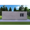 Holzhaus-Bungalow VISION 2 CUBE "C" mit 7x8 44/100/30/40 mm, rechte Seite Farbe Holzgrau