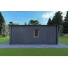 Holzhaus-Bungalow VISION 2 CUBE "C" mit 7x8 44/100/30/40 mm, Rückansicht Farbe Anthrazit