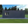 Holzhaus-Bungalow VISION 2 CUBE "C" mit 7x8 44/100/30/40 mm, linke Seite Farbe Anthrazit