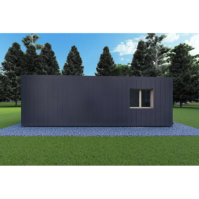 Holzhaus-Bungalow VISION 2 CUBE "C" mit 7x8 44/100/30/40 mm, rechte Seite Farbe Anthrazit