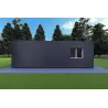 Holzhaus-Bungalow VISION 2 CUBE "C" mit 7x8 44/100/30/40 mm, rechte Seite Farbe Anthrazit