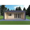 Holzhaus-Bungalow VISION 2 CUBE "C" mit 7x8 44/100/30/40 mm, Frontansicht Farbe Anthrazit