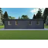 Mobilheime VISION 3 mit Veranda 10x6 60/100/30/40 mm, Rückansicht Farbe Anthrazit