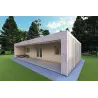 Mobilheime VISION 3 mit Veranda 10x6 60/100/30/40 mm, Frontansicht rechte Seite Farbe Holzgrau