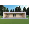 Mobilheime VISION 3 mit Veranda 10x6 60/100/30/40 mm, Frontansicht Farbe Holzgrau
