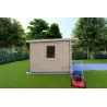 Gartenhaus mit Holzlager LISA 3x3, 44mm, linke Seite