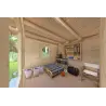 Gartenhaus mit Holzlager LISA 3x3, 44mm, Innenansicht