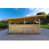 Holzüberdachung mit teilweiser Verkleidung 22 m², Rückansicht