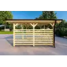Holzüberdachung mit teilweiser Verkleidung 22 m², rechte Seite