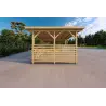 Holzüberdachung mit teilweiser Verkleidung 22 m², linke Seite