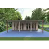 Gartenbüro mit Veranda DENISE 7x5.2, 44mm, Frontansicht