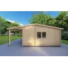 Gartenbüro mit Veranda DENISE 7x5.2, 44mm, rechte Seite