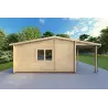 Gartenbüro mit Veranda DENISE 7x5.2, 44mm, linke Seite
