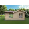 Gartenhaus mit Veranda und zwei Räumen SUSANNA 28 m², 44mm, Rückansicht