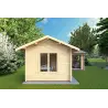 Gartenhaus mit Veranda und zwei Räumen SUSANNA 28 m², 44mm, Frontansicht