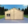 Winterfestes Holzhaus AGNESE auf einer Ebene 14x6, 44/100/44mm, linke Seite