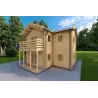 Abgelegenes Haus GILDA 98 m², 44/100/44 mm, Frontansicht rechte Seite