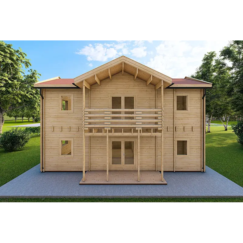 Abgelegenes Haus GILDA 98 m², 44/100/44 mm, Rückansicht