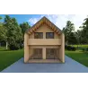 Fertighaus Holzhaus mit Holzverkleidung PENELOPE 12x6, 44/120/30/40 mm, Frontansicht