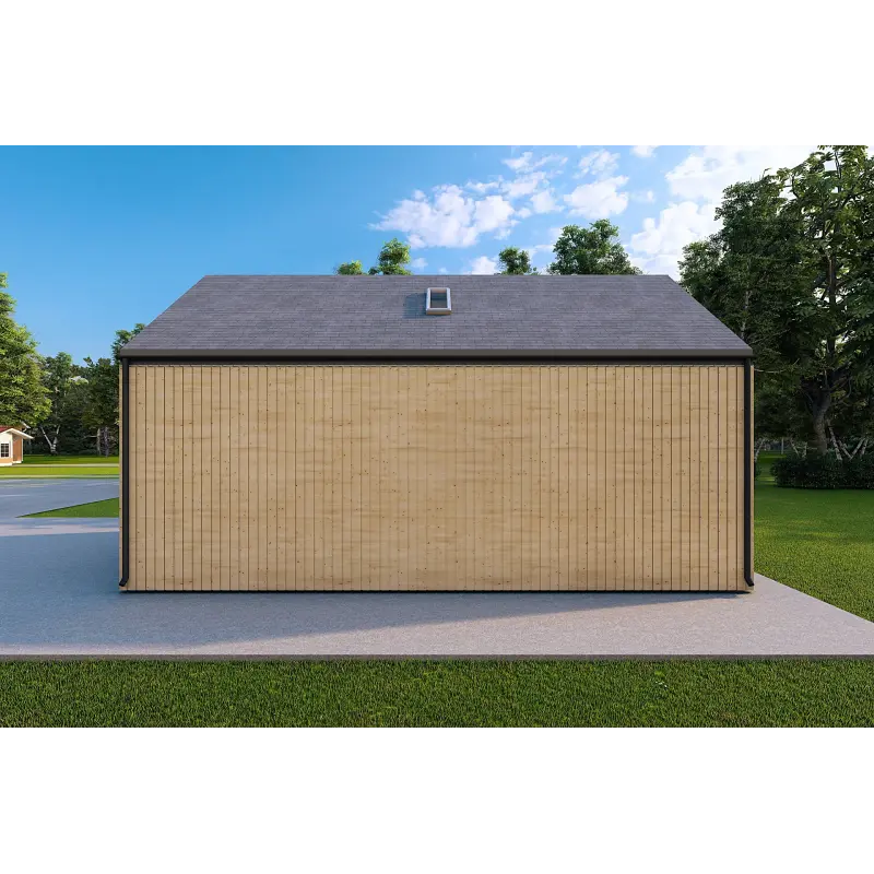 Fertighaus Holzhaus mit Holzverkleidung PENELOPE 12x6, 44/120/30/40 mm, rechte Seite