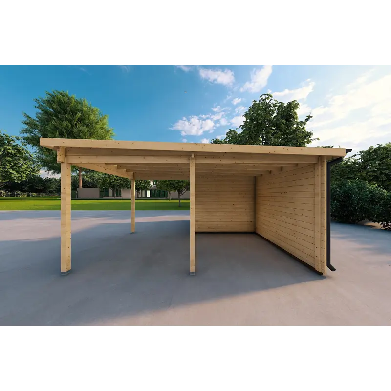Holzüberdachung 25 m², 44mm, rechte Seite