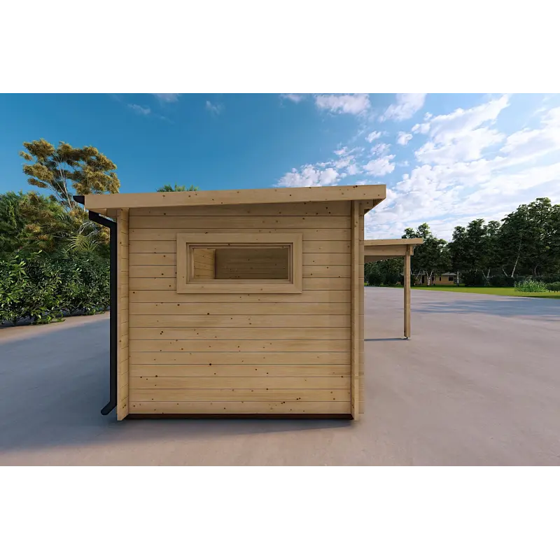 Holzüberdachung 25 m², 44mm, linke Seite