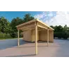 Holzüberdachung 25 m², 44mm, Frontansicht rechte Seite