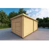 Garage Holzdach 6x3.5, 44mm, Frontansicht rechte Seite