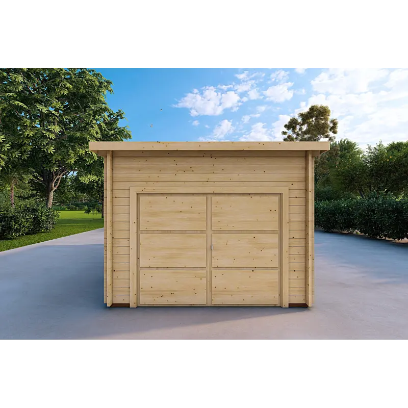 Garage Holzdach 6x3.5, 44mm, Frontansicht