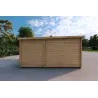 Garage Holzdach mit Veranda und Abstellraum 5.2x5.7, 44mm, linke Seite