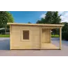 Garage Holzdach mit Veranda und Abstellraum 5.2x5.7, 44mm, rechte Seite
