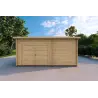 Garage Holzdach mit Veranda und Abstellraum 5.2x5.7, 44mm, Frontansicht