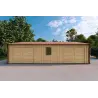 Holz-Doppelgarage mit separaten Abstellräumen 9.6x6.4, 44/100/40 mm Cladding, Frontansicht