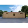 Holz-Doppelgarage mit separaten Abstellräumen 9.6x6.4, 44/100/40 mm Cladding, Rückansicht