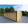 Holz-Doppelgarage mit separaten Abstellräumen 9.6x6.4, 44/100/40 mm Cladding, Frontansicht rechte Seite