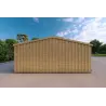 Holz-Doppelgarage mit separaten Abstellräumen 9.6x6.4, 44/100/40 mm Cladding, linke Seite