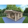 Gartenbüro ELBA 6x6, 44mm, Frontansicht rechte Seite