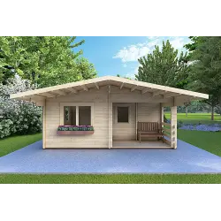 Gartenbüro ELBA 6x6, 44mm, Frontansicht