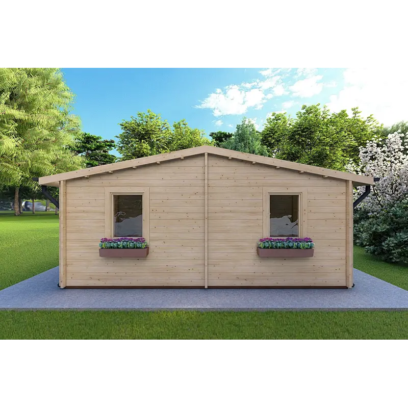 Gartenbüro ELBA 6x6, 44mm, Rückansicht