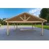 Doppelcarport aus Holz 25 m², Rückansicht