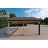 Doppelcarport aus Holz 25 m², linke Seite