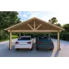 Doppelcarport aus Holz 25 m², Frontansicht