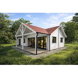 Holzhaus Fertighaus​ AGNESE 95 m², 44/140/44 mm, Modell Weiß
