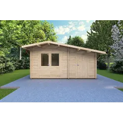 Gartenhaus Holz ALLEGRA 5x3, 44mm, Frontansicht