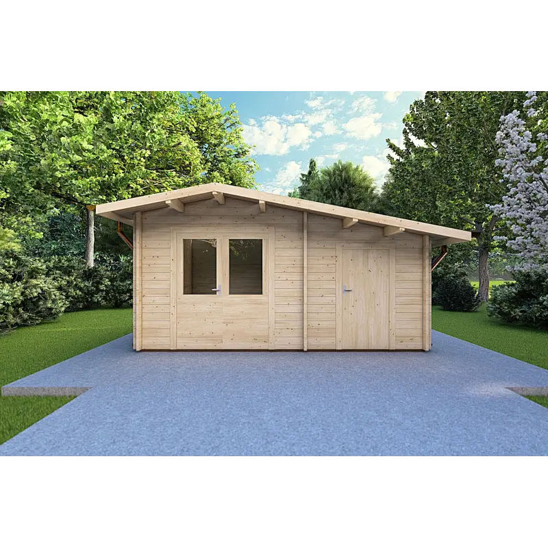 Gartenhaus Holz ALLEGRA 5x3, 44mm, Frontansicht